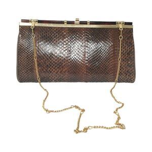 Vintage Jacobson's Brown Leather & Real Snakeskin 2-in-1 Clutch/Purse | Made in